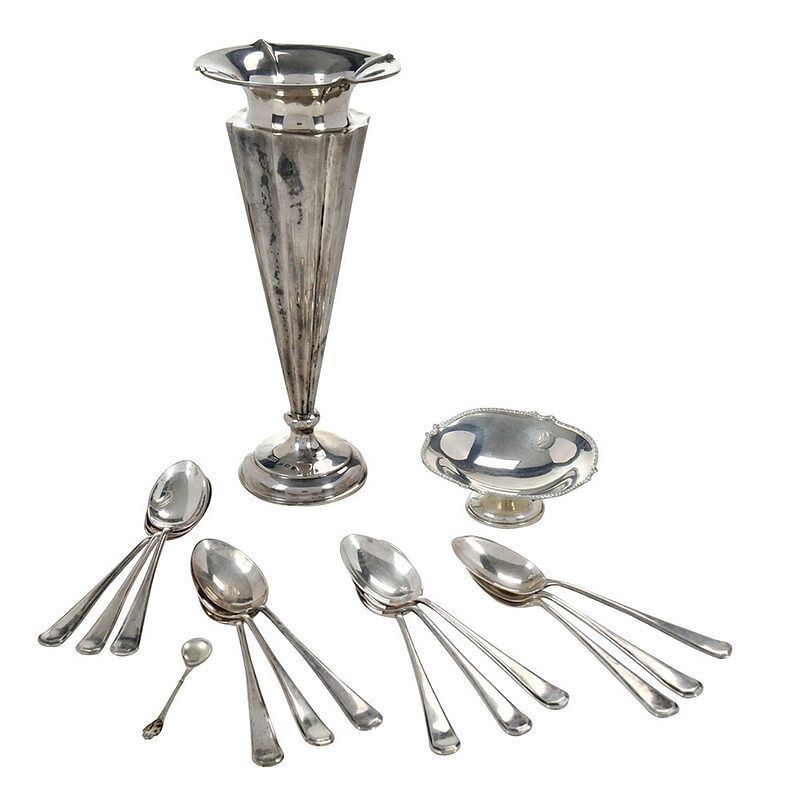 Appraisal: English Silver Table Items including set of twelve - in