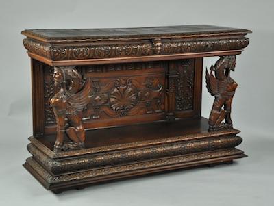 Appraisal: A Belgian Carved Sideboard ca Early th Century Ornately carved