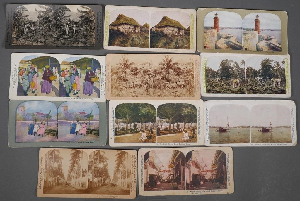 Appraisal: Stereoview photos by various makers of Cuba Landmarks in or