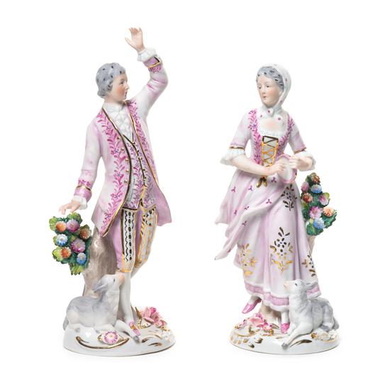 Appraisal: Sale Lot A Pair of Continental Porcelain Figures depicting a