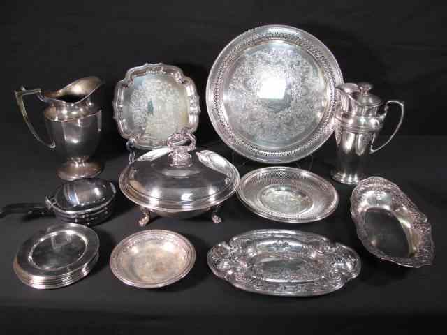 Appraisal: Group lot of assorted silver plate items Includes total pieces