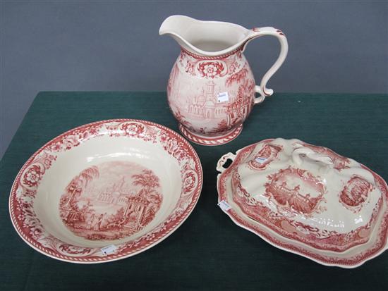 Appraisal: PORCELAIN EWER AND BOWL Along with a lidded tureen