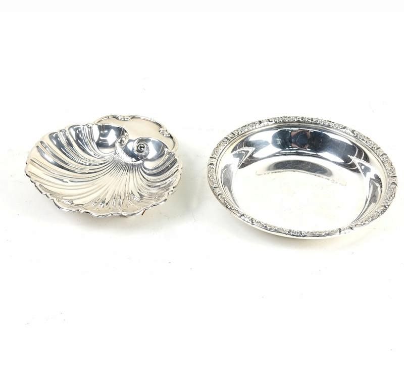 Appraisal: Two Sterling Dishes Two sterling dishes comprised of one shell