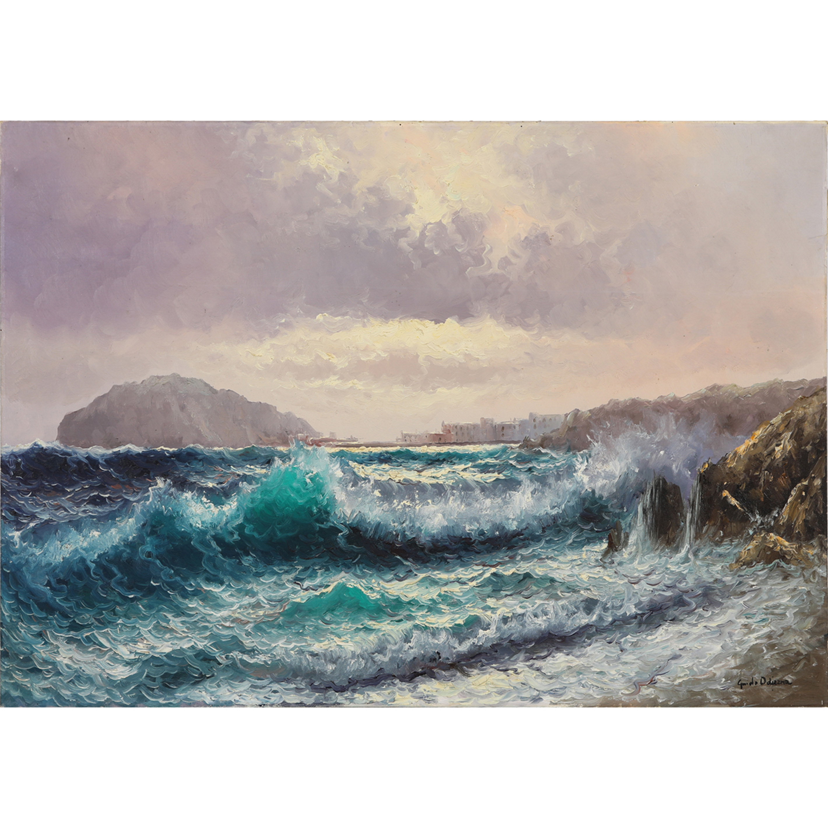 Appraisal: PAINTING GUIDO ODIERNA Guido Odierna Italian - Untitled Seascape oil