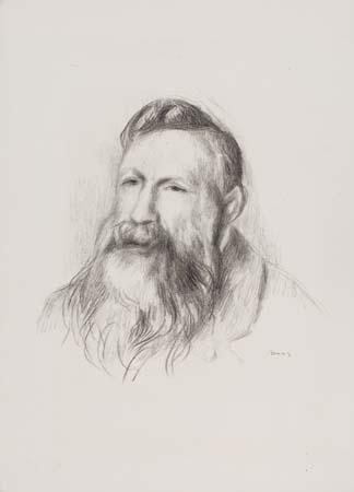 Appraisal: PIERRE-AUGUSTE RENOIR Auguste Rodin Lithograph circa x mm x inches