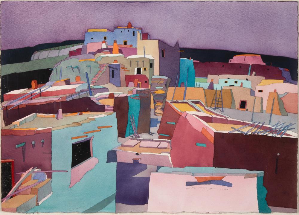 Appraisal: SARI STAGGS PUEBLO Sari Staggs b Pueblo watercolor on paper