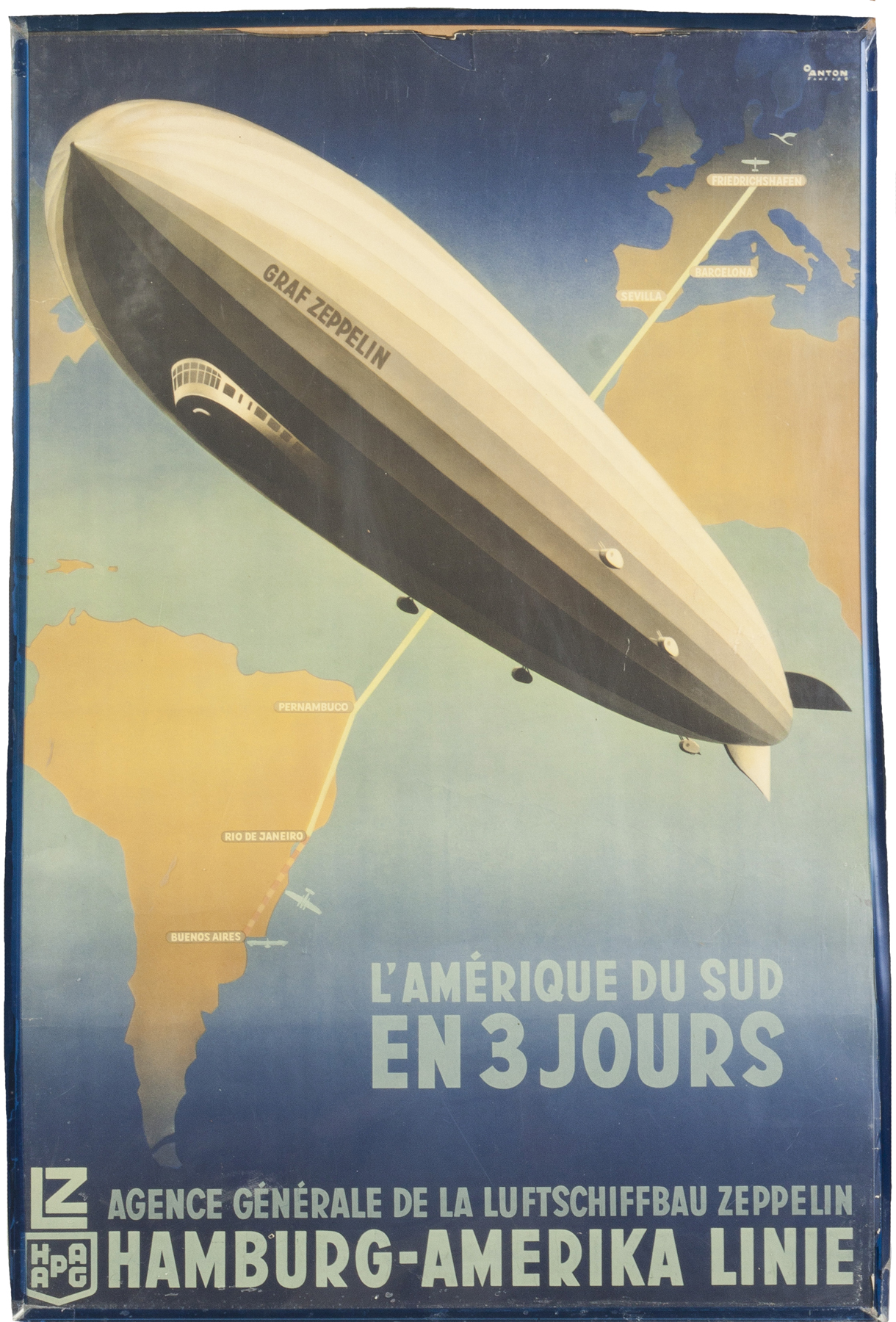 Appraisal: Zeppelin Vintage Travel Poster