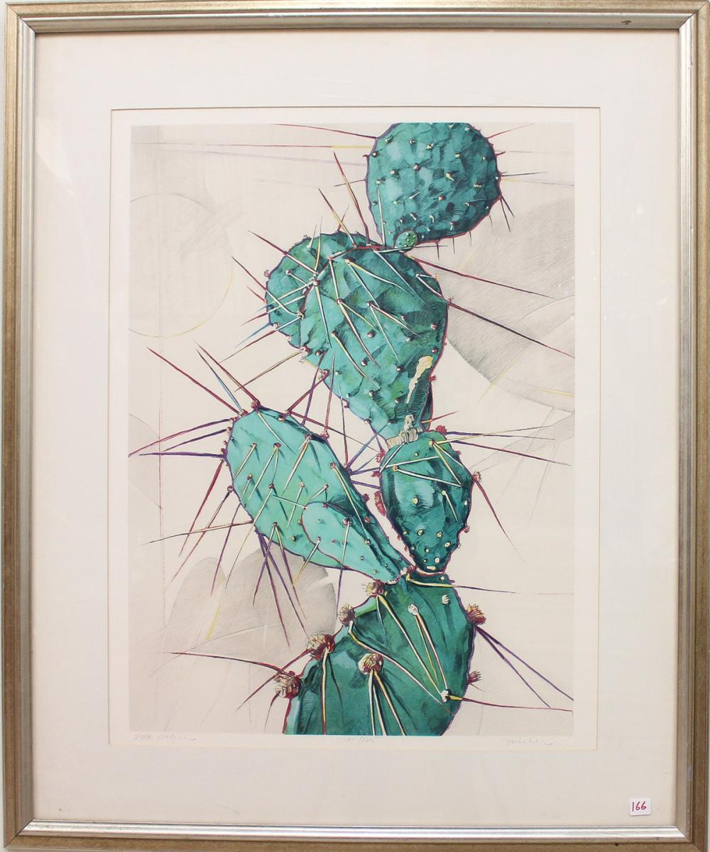 Appraisal: JOHN FINCHER New Mexico born lithograph cacti Signed lower right