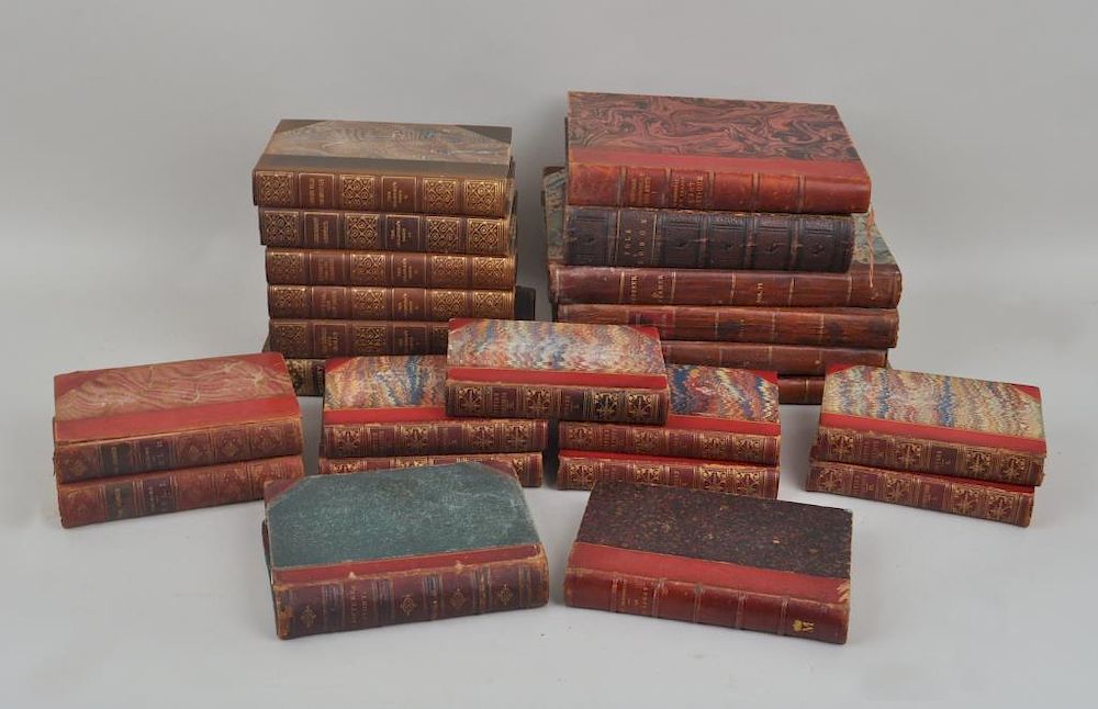 Appraisal: Diverse Group of Antique Leatherbound Books including partial sets on