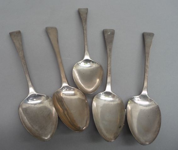 Appraisal: Five sterling silver basting spoons London H S H I