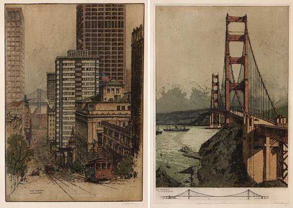 Appraisal: Josef Eidenberger Austrian - California Street Golden Gate Bridge from