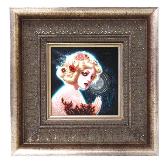 Appraisal: Contemporary acrylic on board square composition of blonde woman with