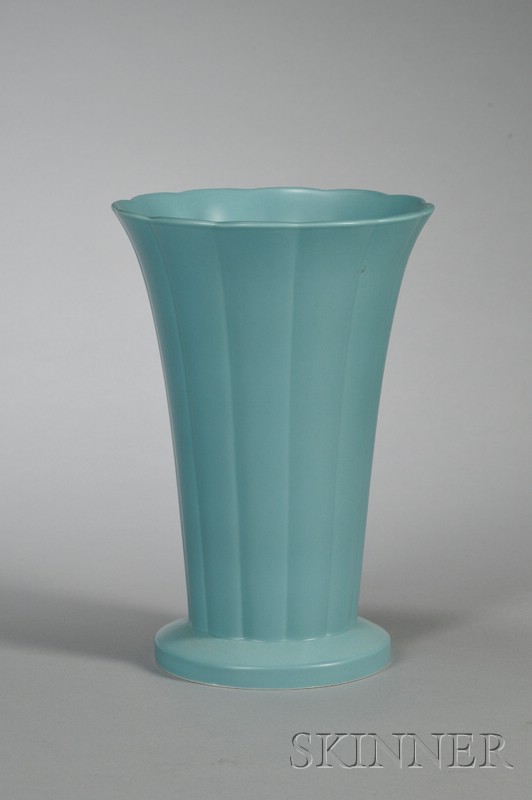 Appraisal: Wedgwood Keith Murray Duck-egg Blue Slip Glazed Ornamental Vase England