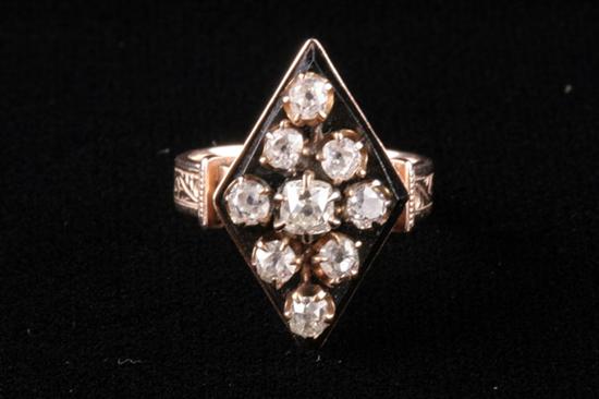 Appraisal: K YELLOW GOLD VINTAGE NAVETTE SHAPED DIAMOND RING Centered and