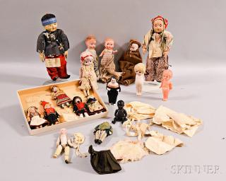 Appraisal: Large Group of Small International Cloth and Composition Dolls Estimate