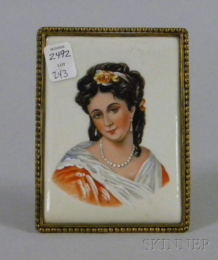 Appraisal: French Porcelain Limoges Framed Painting ht in