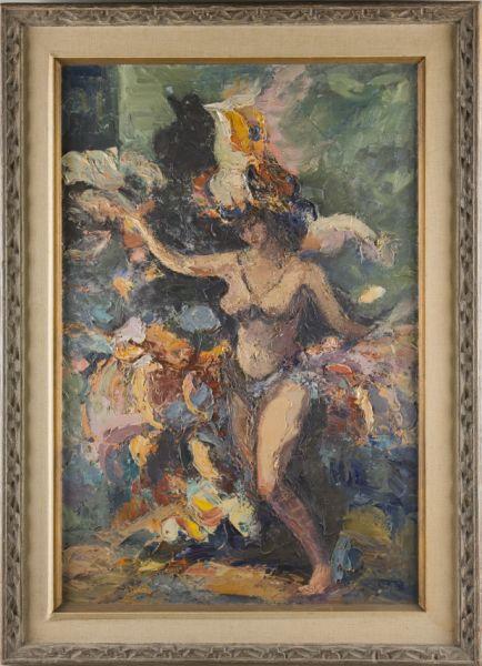 Appraisal: Sarah Gelfound NJ th century Follies Girl oil on canvas