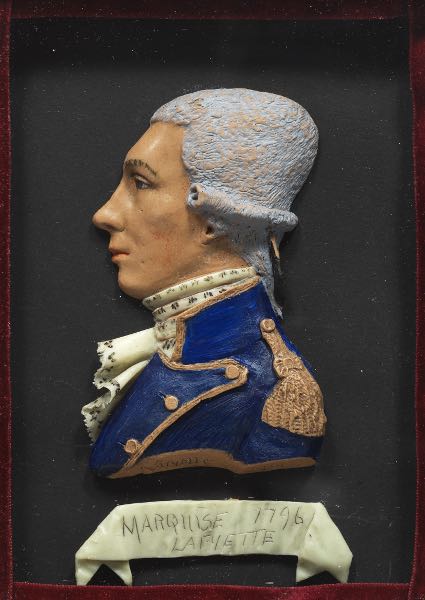 Appraisal: TH CENTURY WAX PORTRAIT BUST OF THE MARQUIS DE LAFAYETTE