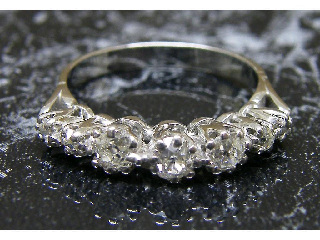 Appraisal: ct white gold claw set diamond ring size N