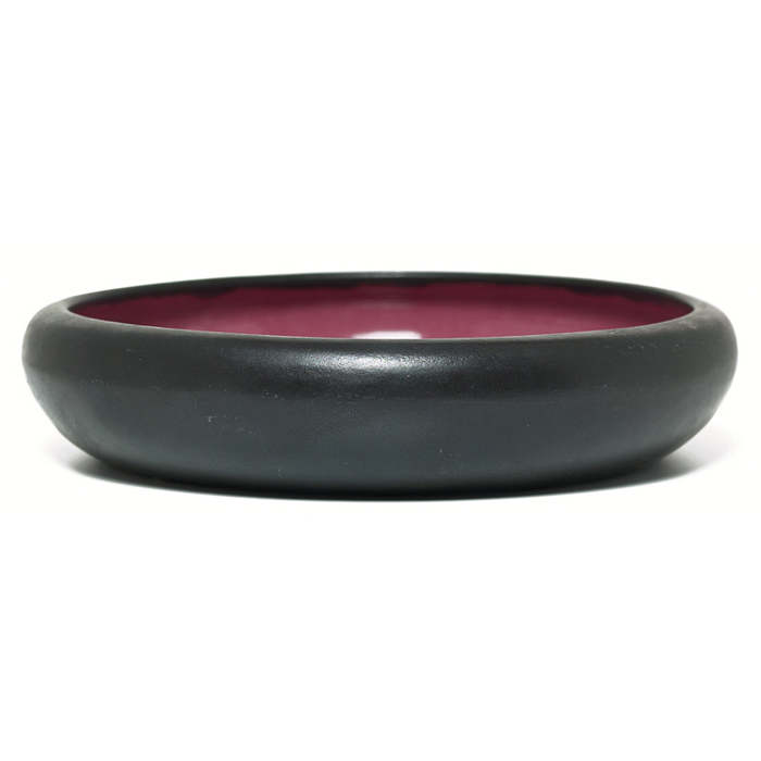 Appraisal: California Faience bowl black matt glaze with a pink interior