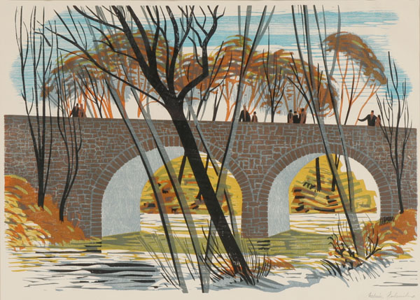 Appraisal: Edwin L Fulwider American - a bridge in the fall