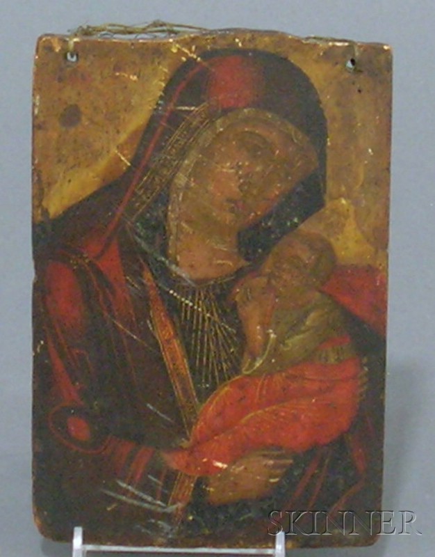 Appraisal: Small Russian Icon of the Virgin and Child th century