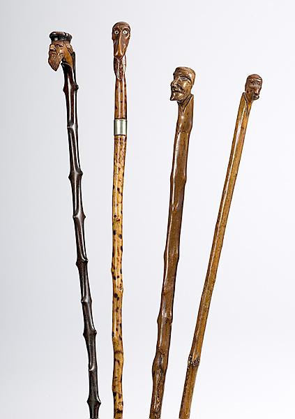 Appraisal: FOUR ANTI-SEMITIC CANES Lot of four Includes one with stained