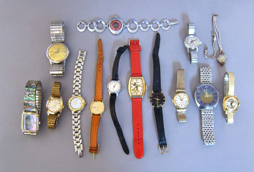 Appraisal: Fourteen wrist watches to include a Bulova with K gold