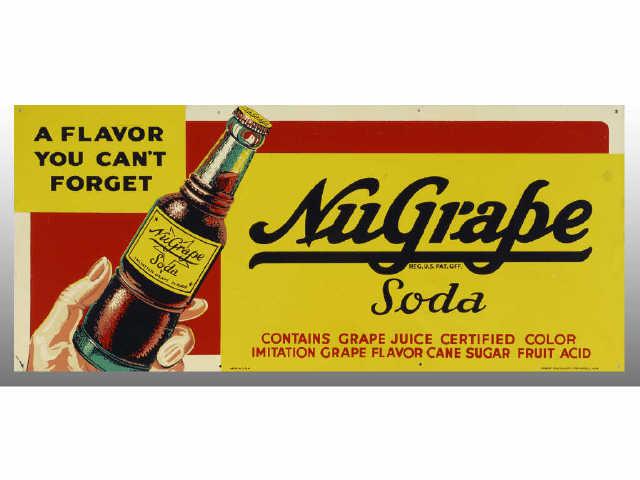 Appraisal: Nu-Grape Soda Tin Sign Description s to s Small chip