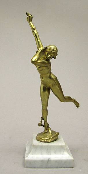 Appraisal: A bronze figure of a female nude after a model