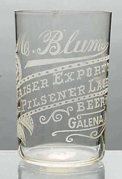 Appraisal: M Blum's Kaiser Export Acid-Etched Beer Glass Overall clean example