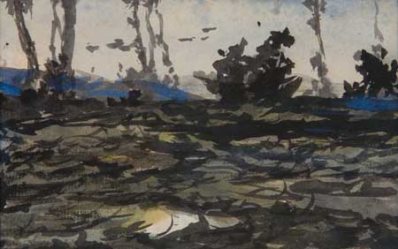 Appraisal: HENRI JOSEPH HARPIGNIES French - Paysage Brush and black ink