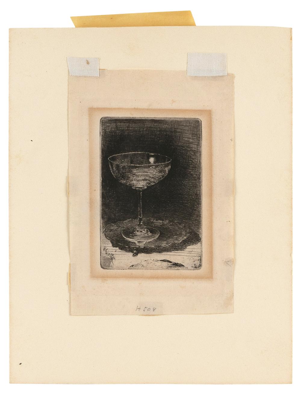 Appraisal: JAMES ABBOTT MCNEILL WHISTLER MASSACHUSETTS ENGLAND FRANCE - THE WINE-GLASS