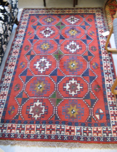 Appraisal: TWO SIMILAR PERSIAN GHOOCHAN AREA RUGS both with two columns