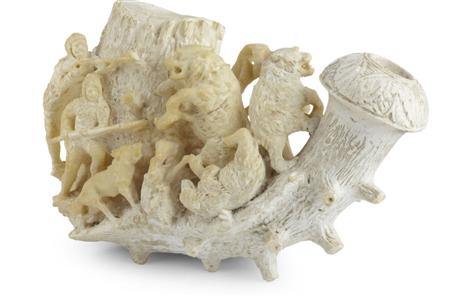 Appraisal: MEERSCHAUM PIPE TH CENTURY carved in high relief with a