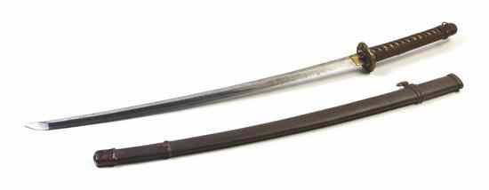 Appraisal: A Japanese Katana early th century having cord-wrapped ray skin