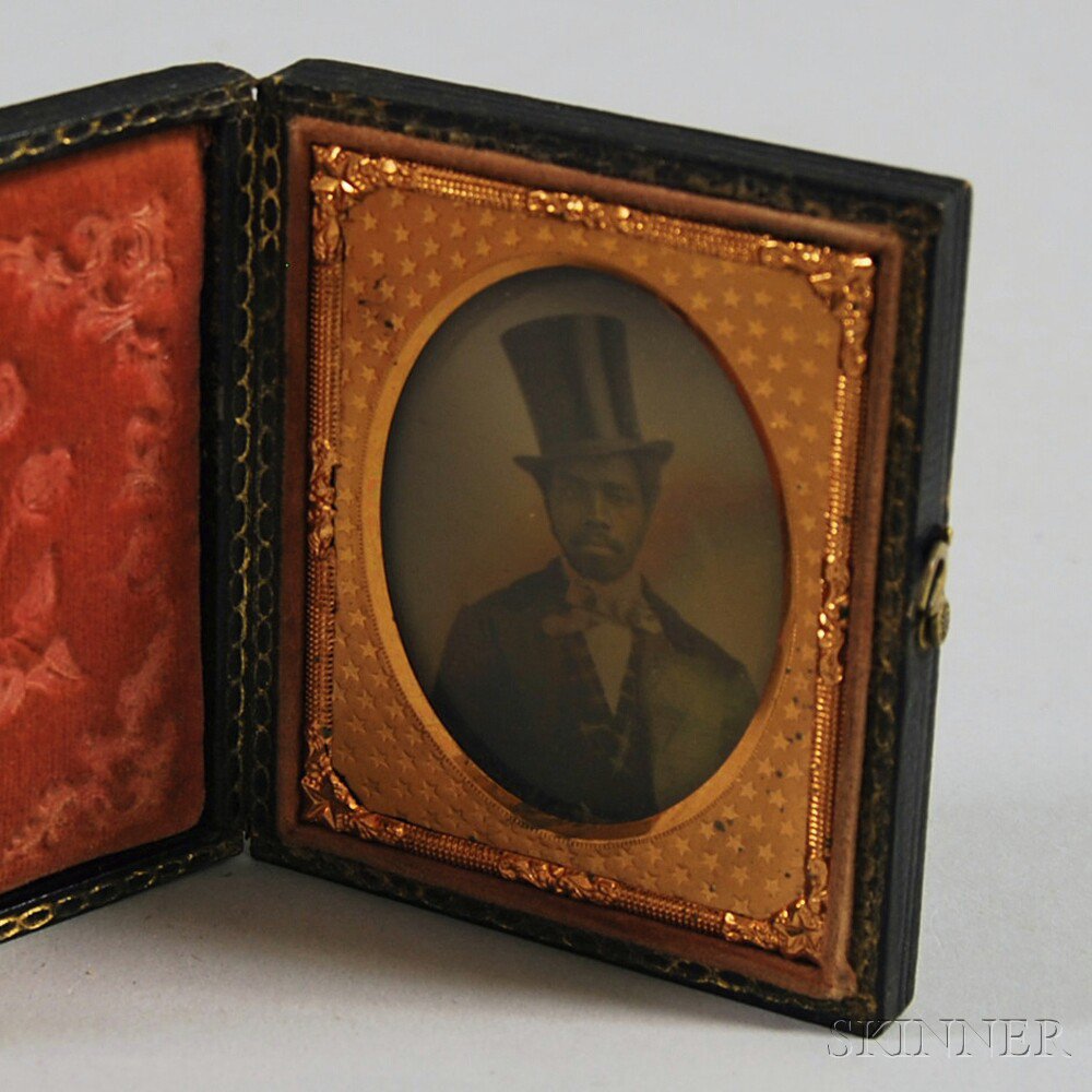 Appraisal: Tintype of an African American Gentleman in a Top Hat