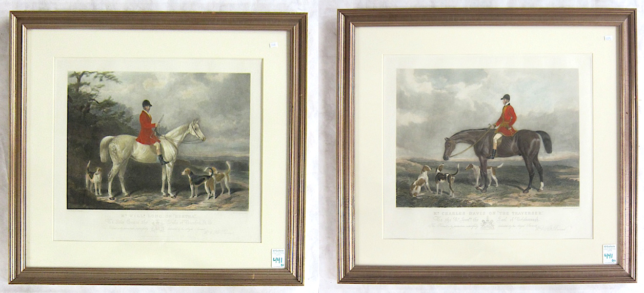 Appraisal: EDWARD HACKER TWO HAND COLORED ENGRAVINGS British - Titled Mr