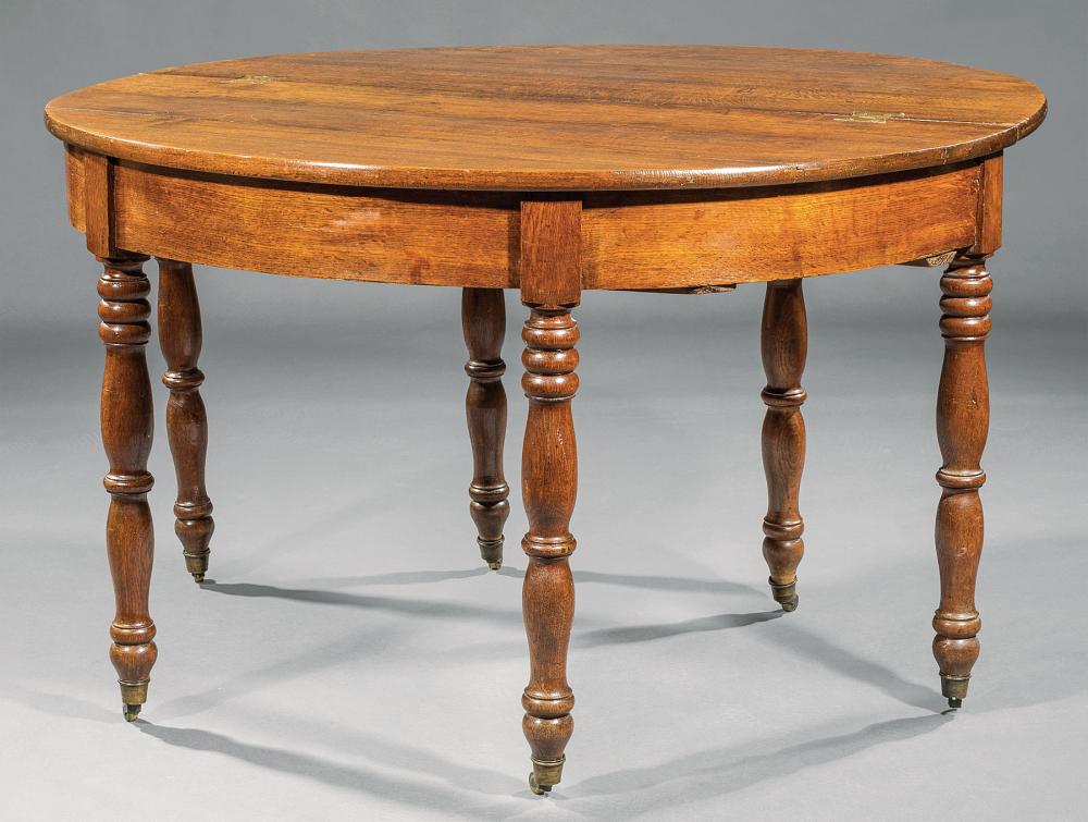 Appraisal: French Provincial Carved Oak Breakfast Table probably early th c