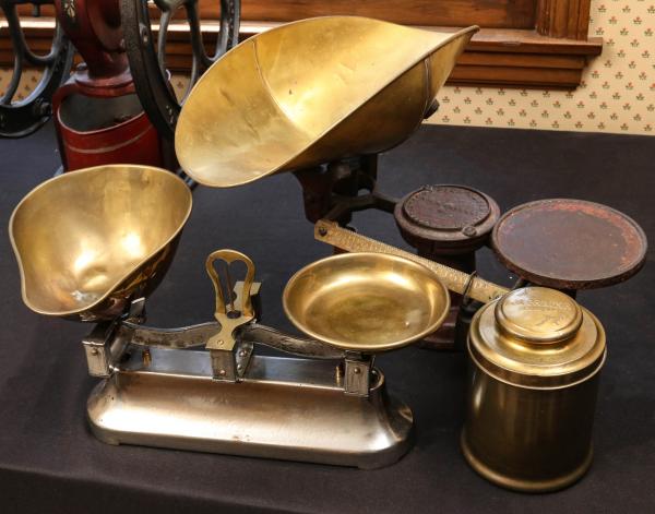 Appraisal: SETS OF SCALES WITH BRASS PANS ONE DATED ONSITE AUCTION