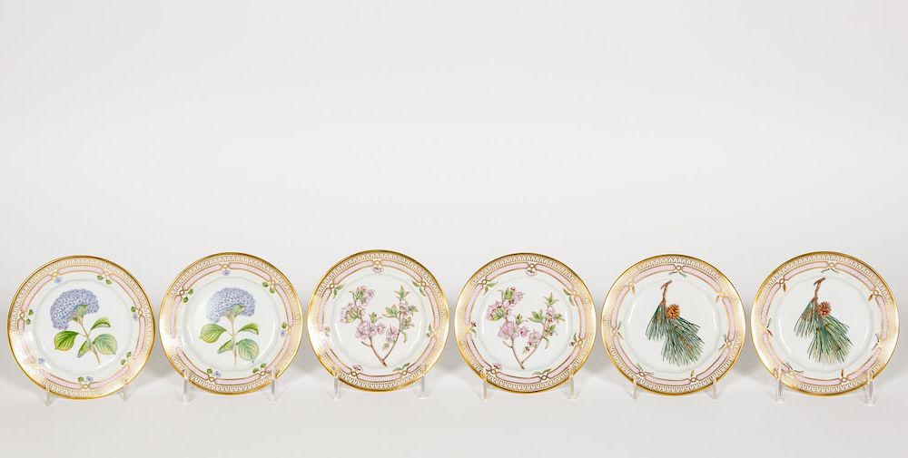 Appraisal: Royal Copenhagen Flora Japonica Bread Plates pcs Royal Copenhagen Danish