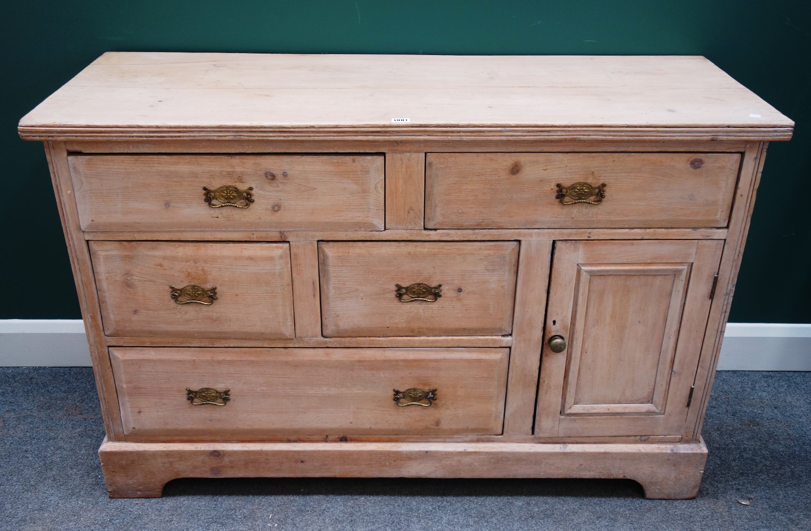 Appraisal: An early th century pine dresser base with five various