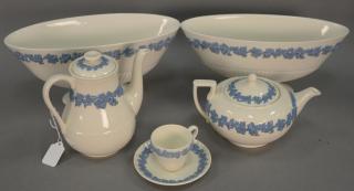 Appraisal: Forty-four piece group of Wedgwood embossed Queensware to include three