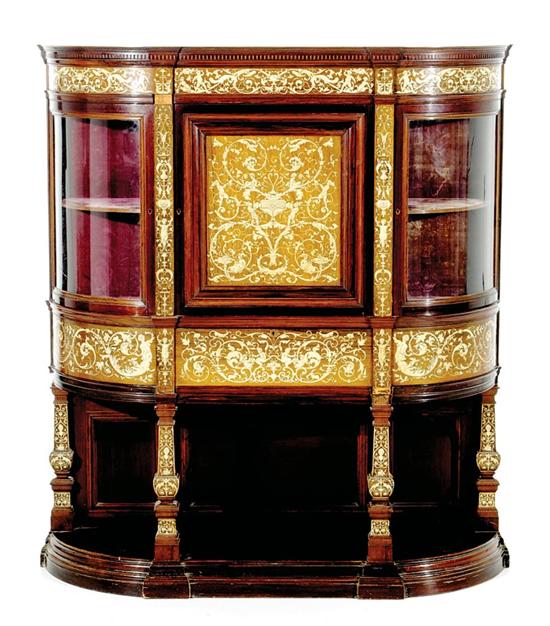 Appraisal: Collinson Lock ivory inlaid rosewood cabinet London circa - shaped