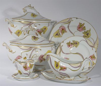 Appraisal: A Karlsbad Art Nouveau porcelain dinner service pattern no printed