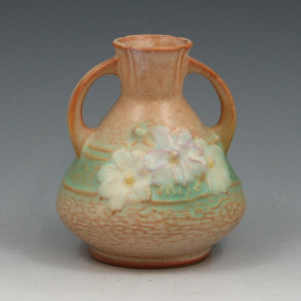 Appraisal: Roseville Cosmos vase in beige Marked Roseville USA - Repaired