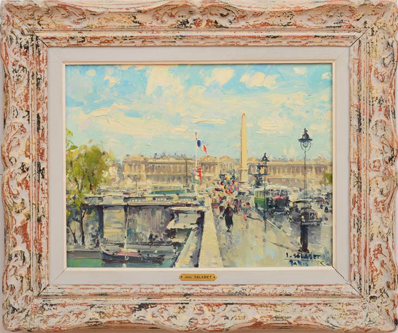 Appraisal: JEAN SALABET b PLACE DE LA CONCORDE Oil on canvas