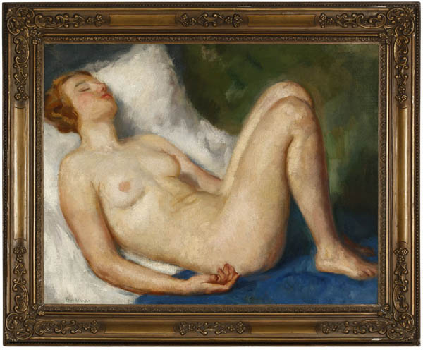 Appraisal: Istvan Boldizsar - Istvan Boldizsar - Hungarian Reclining nude signed