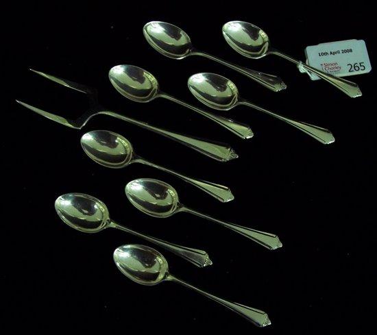 Appraisal: Eight coffee spoons and a similar cake fork