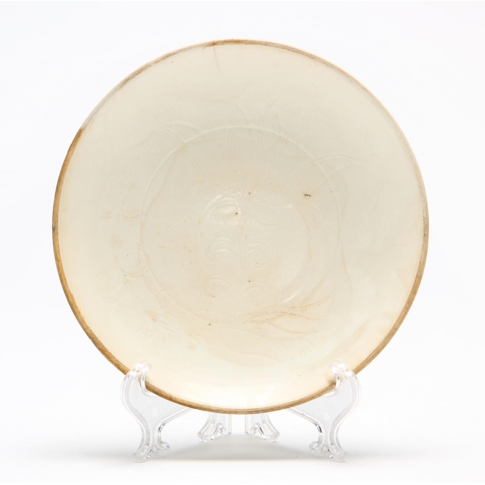 Appraisal: An Important Song Dynasty Ding Ware Dish circular form raised